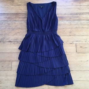 Navy pleated banana republic dress